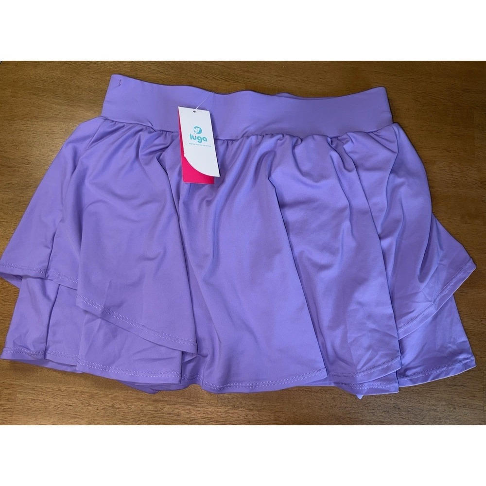 IUGA Womens Purple Ruffle Tennis Skort High Waisted Active Skirt Size Medium NWT